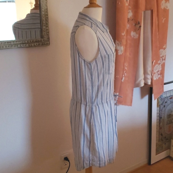 Paige 100% Cotton Sleeveless Striped Mini Dress Size Medium - Picture 7 of 16